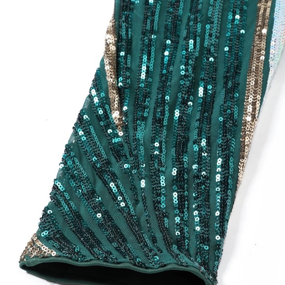 Plus Size Luxe Sequin Party Formal Body-con Dress - Picture 8 of 12